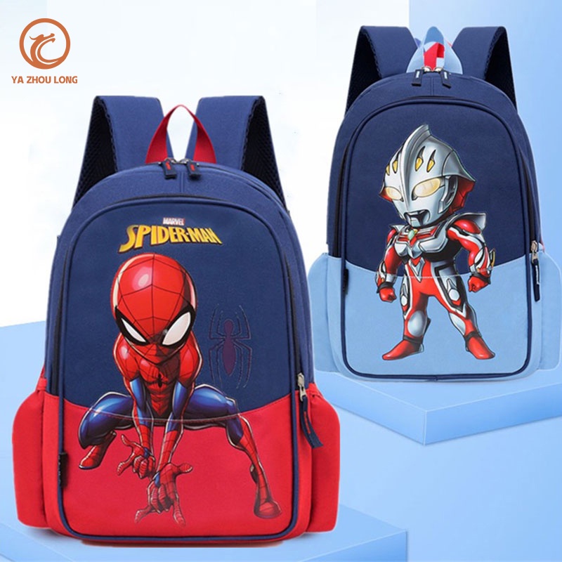 Balo mầm non YAZHOULONG in hoạt hình người nhện/ ultraman siêu nhẹ cho bé trai