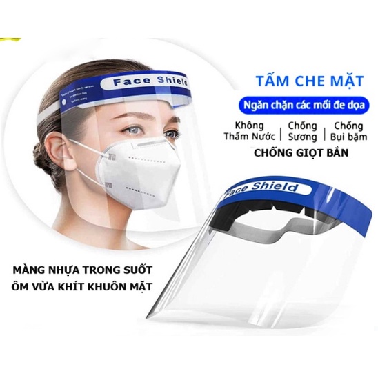 Kính chống giọt bắn Face Shield, kính bảo bộ phòng chống bụi và vi khuẩn nhựa Mika trong suốt, an toàn