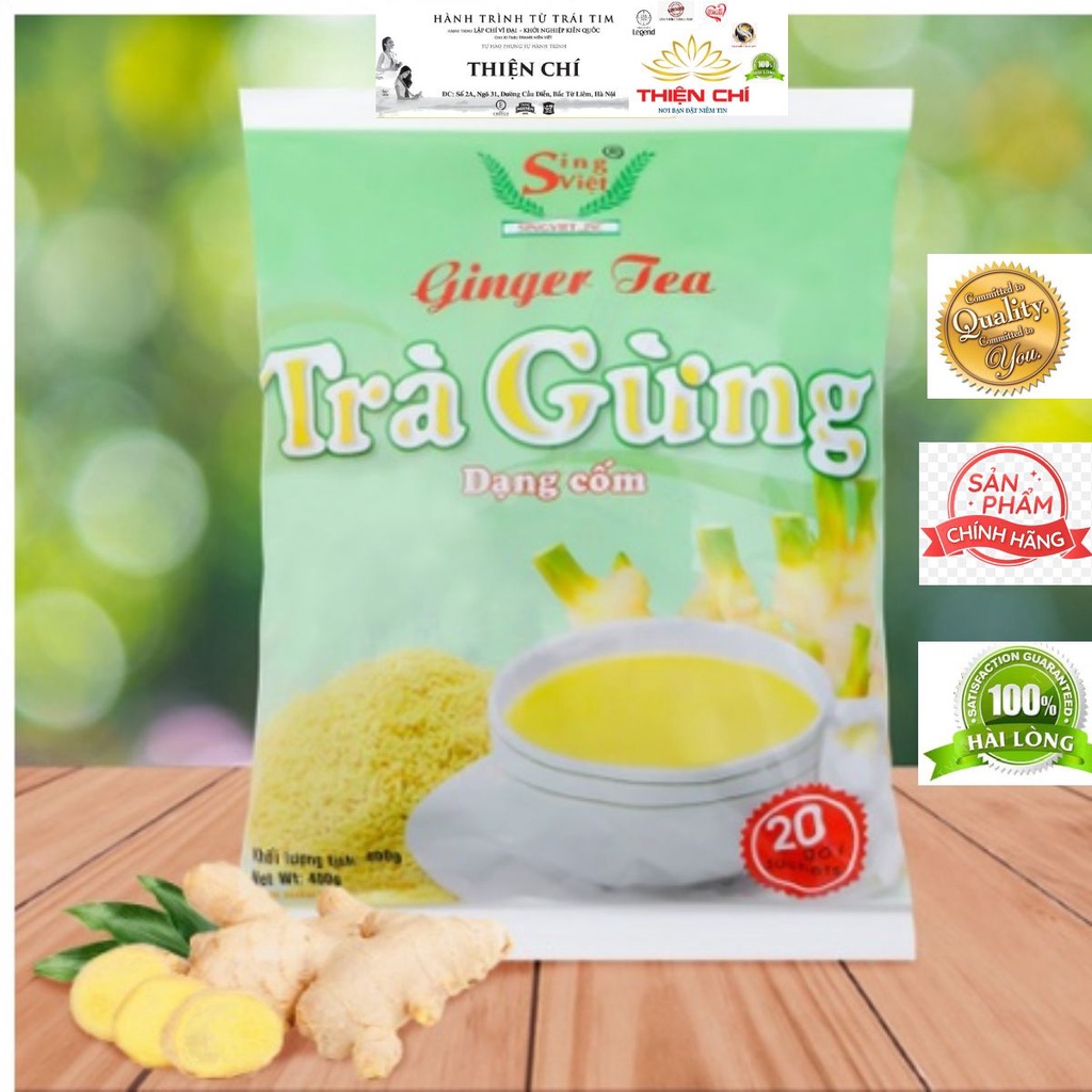 Trà gừng bịch cốm / Mật Ong Sing Việt 400gram, dành cho gia đình, kinh doanh quán nước, cafe