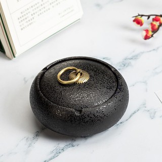 Gạt tàn thuốc bằng gốm sứ có nắp đậy phong cách châu âu cổ điển