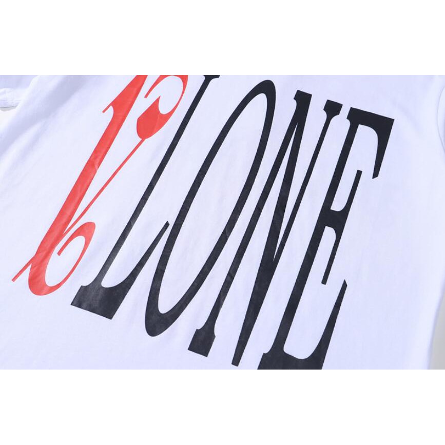 Áo thun cotton ngắn tay in chữ Vlone thời trang cho nam nữ