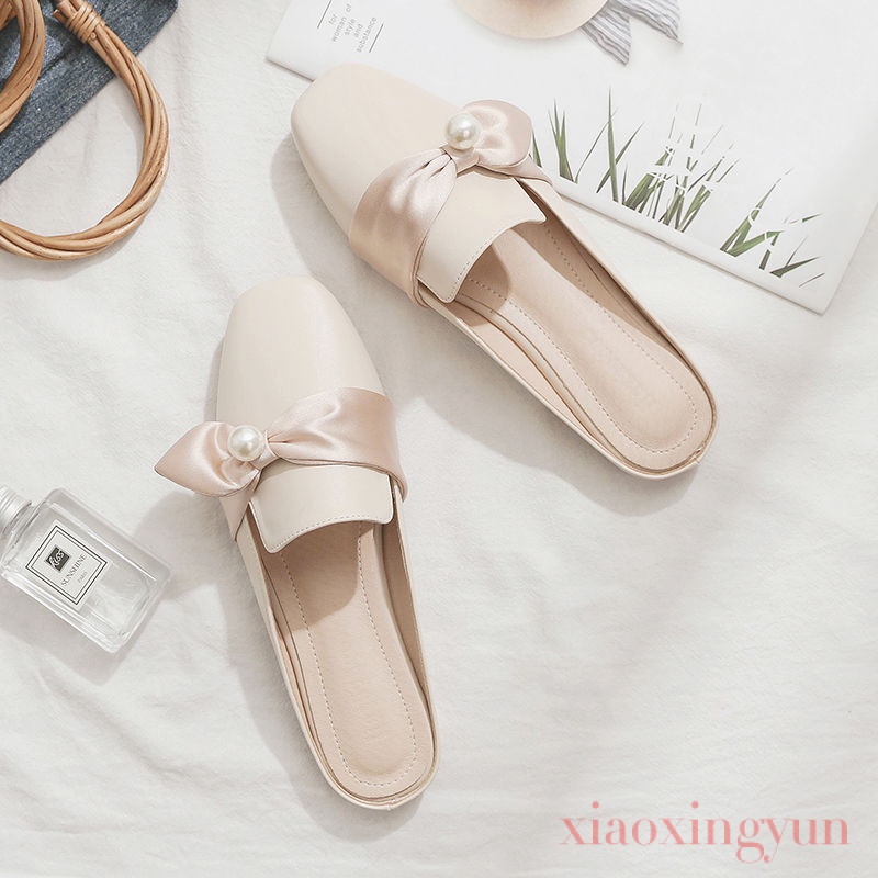 Giày bít mũi phối lông thời trang hàn quốc cho nữ