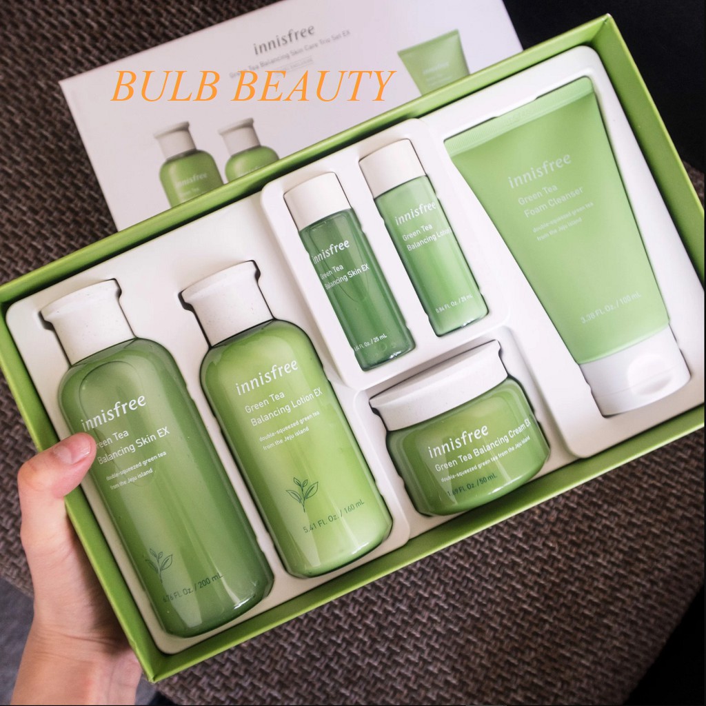 Bộ Sản Phẩm Innisfree Trà Xanh Innisfree Green Tea Balacing Skin Care Trio Set Ex