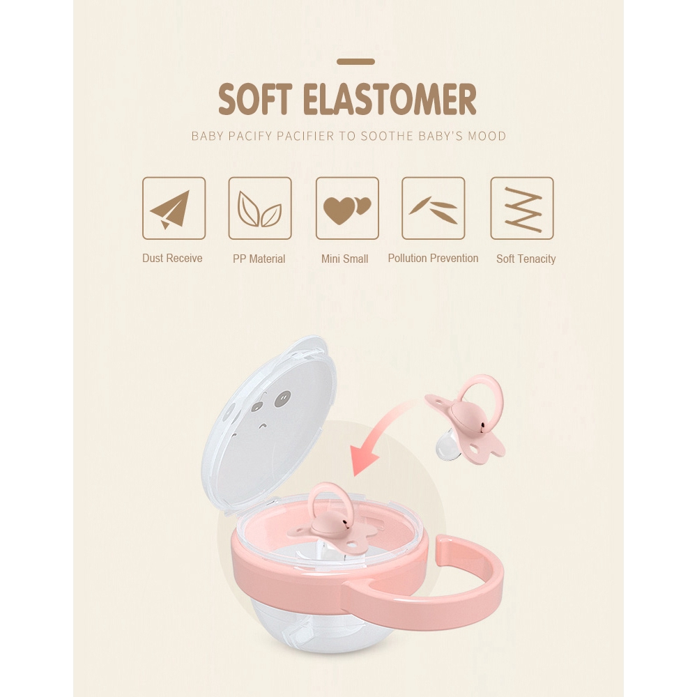 Hộp Đựng Núm Vú Giả Họa Tiết Gấu Trúc Hoạt Hình Dễ Thương Cho Bé