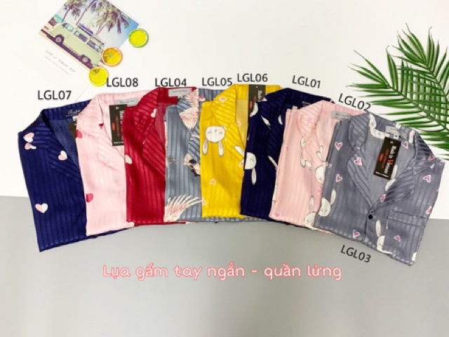 Bộ Đồ Ngủ Pijama Lụa Gấm Cao Cấp Tay Ngắn Quần Lửng 🔥FREESHIP🔥[ Ảnh chụp thật ] | BigBuy360 - bigbuy360.vn