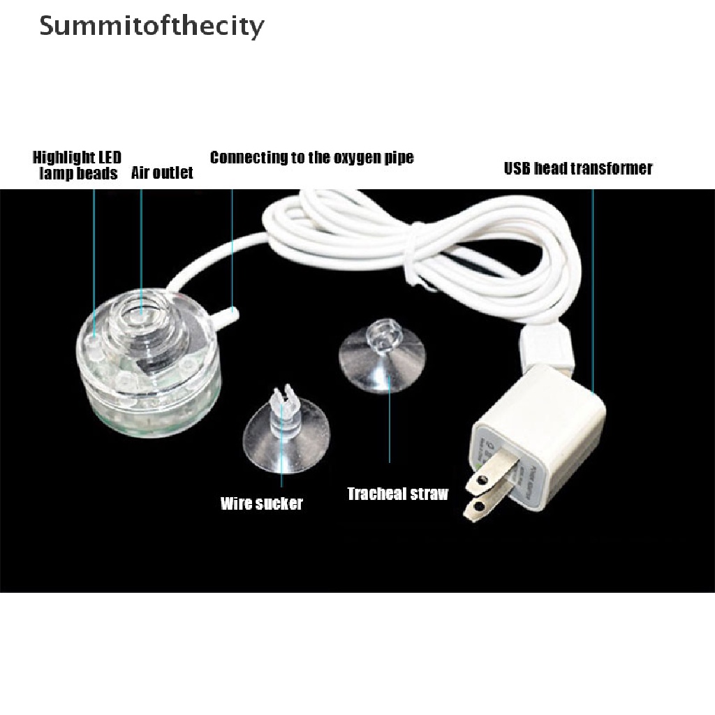 Đá Sủi Bọt Khí Bể Cá Có Đèn LED Nhiều Màu