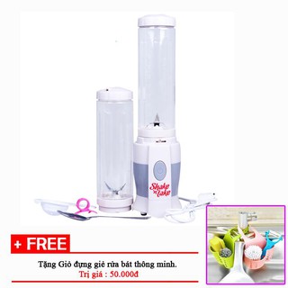 Máy xay sinh tố cầm tay 2 cốc+ Tặng giỏ đựng giẻ rửa bát