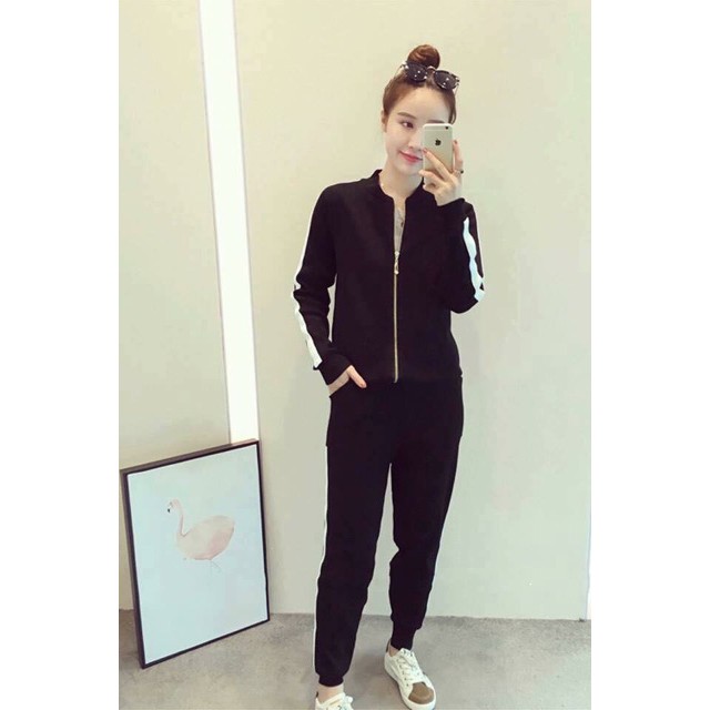 Bộ Nỉ nữ khoá phối tay quần | BigBuy360 - bigbuy360.vn