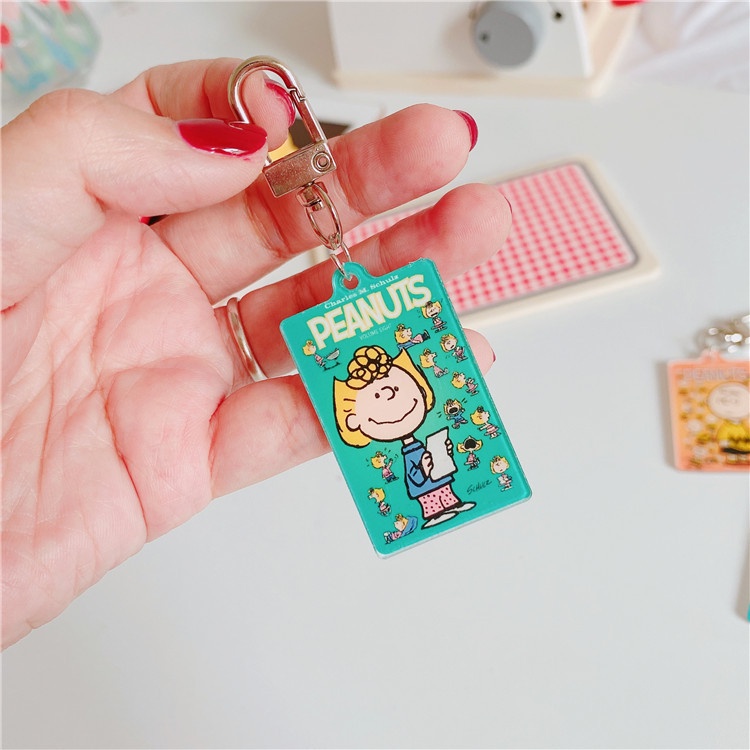 Móc Chìa Khóa Bằng Acrylic Hình Snoopy Charlie Lucy Kiểu Hàn Quốc Dễ Thương