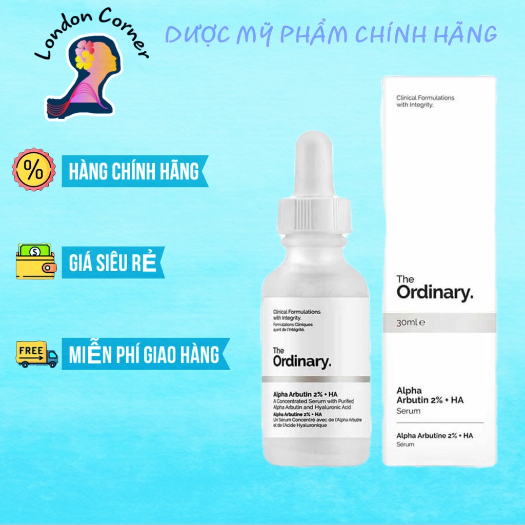 Serum Trắng da mờ thâm Alpha Arbutin 2% + HA 30ml The Ordinary