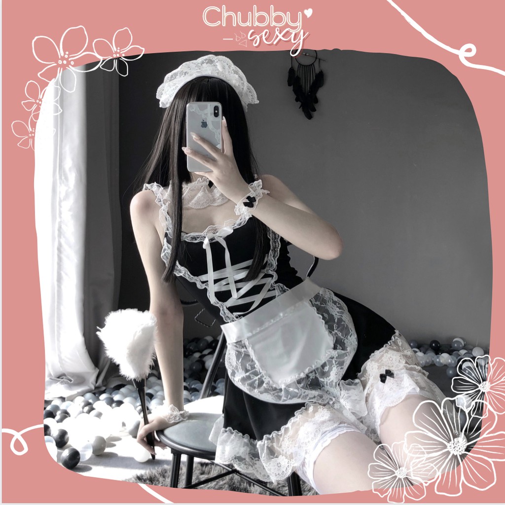 Cosplay Hầu Gái Nhật Bản Sexy - Bộ Đồ Ngủ Cô Giúp Việc Quyến Rũ Gợi Cảm - Maid Cosplay Outfit - CPL01-Chubby.Sexy | BigBuy360 - bigbuy360.vn