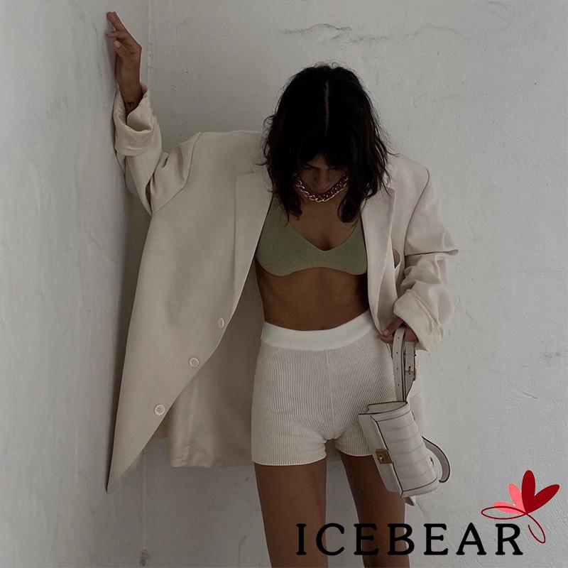 Quần Short Nữ Dệt Kim Màu Trơn Gợi Cảm