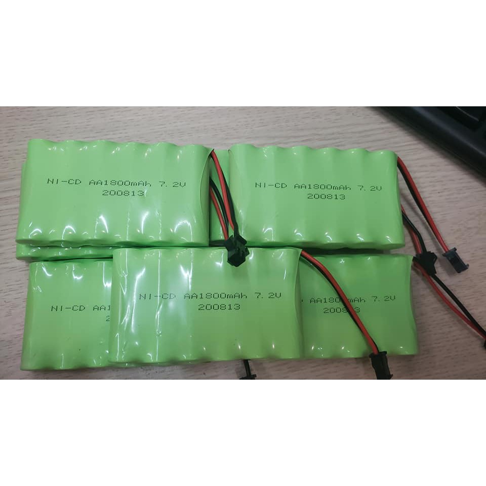 Pin 7.2V 1800mah dung lượng cao nâng cấp máy xúc,xe ben ô tô điều khiển chơi lâu hơn pin gốc nhiều chân SM,giá siêu tốt