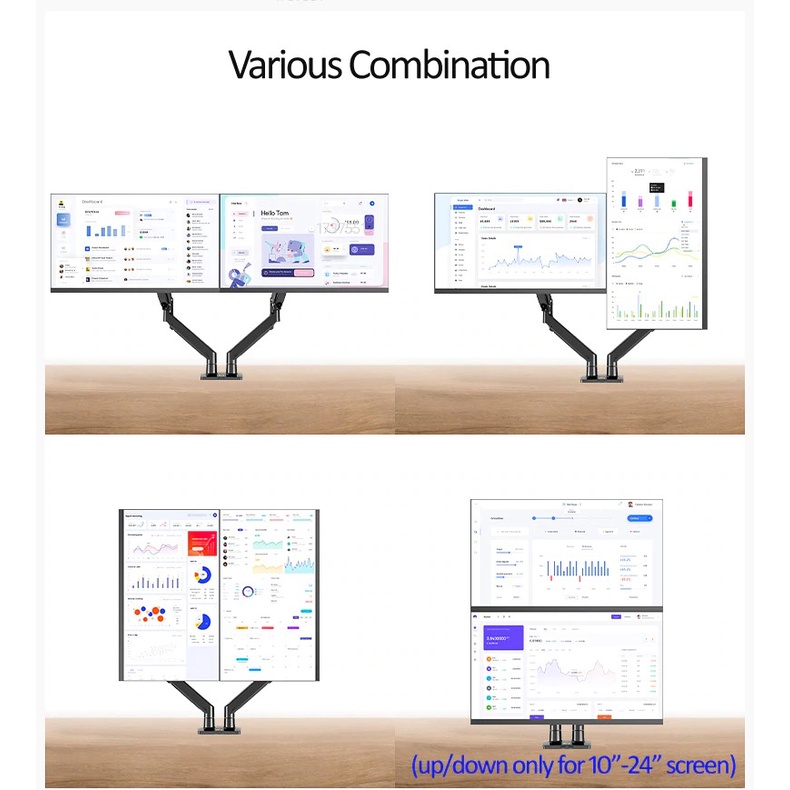 Giá Treo 2 Màn Hình Gắn Bàn F195A (22-32inch) | BigBuy360 - bigbuy360.vn