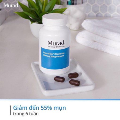 Viên Uống Giảm Mụn Murad 120 Viên TẶNG Kem Ngừa Mụn 4h Murad Rapid Relief 15ml+ Sửa rửa mặt mini Murad 15ml