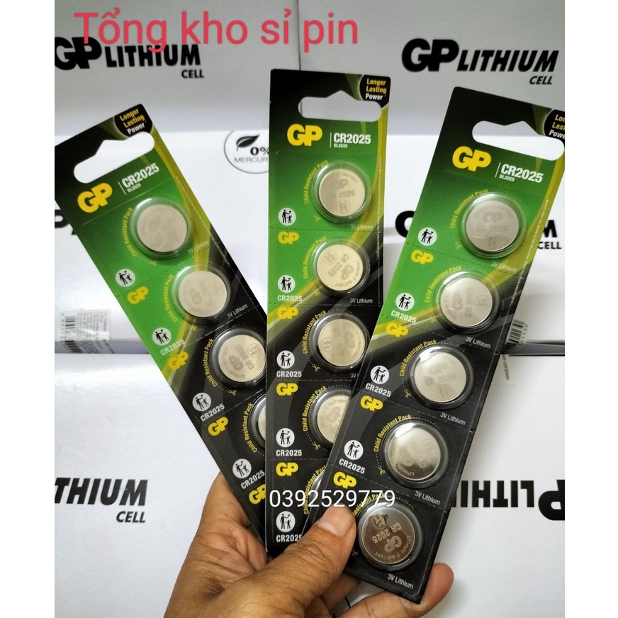 5 Viên Pin CR2025  HÀNG CÔNG TY CHÍNH HÃNG GP