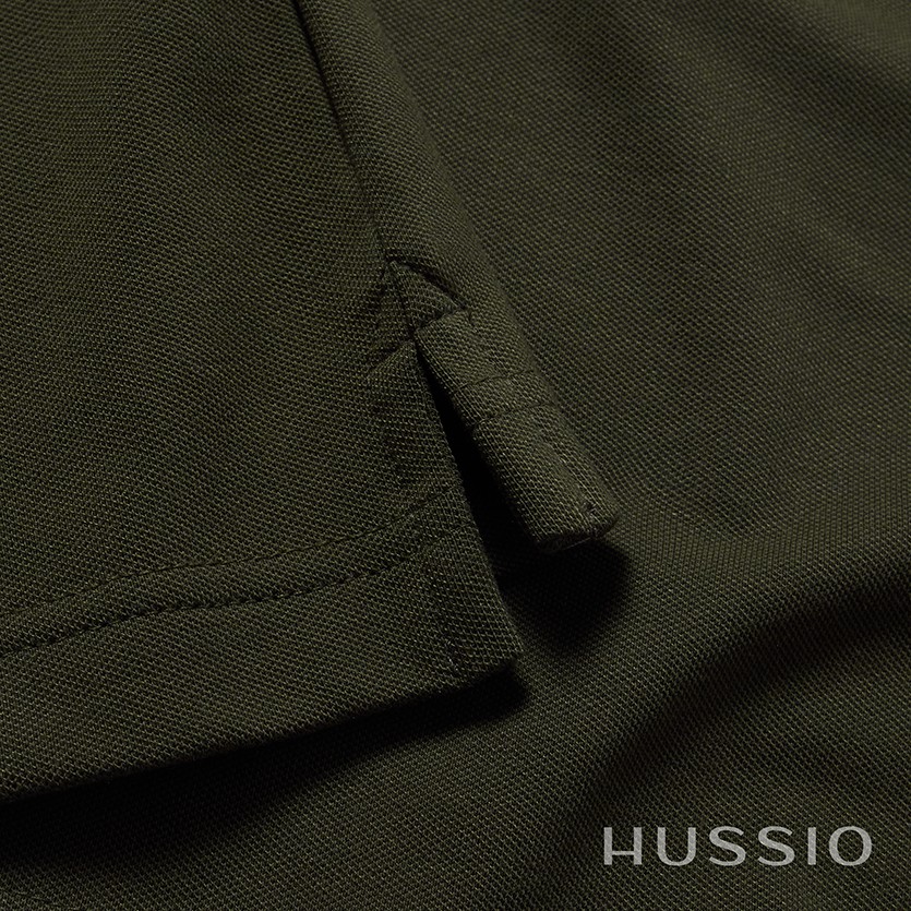 Áo polo nam HUSSIO tay ngắn màu rêu sang trọng | BigBuy360 - bigbuy360.vn