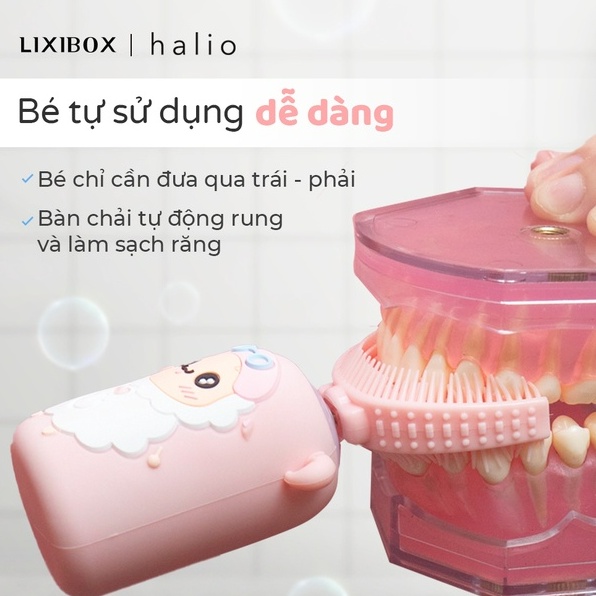Bàn Chải Điện Cho Bé Halio Smart Sonic Toothbrush 2 loại đầu chải - Blue