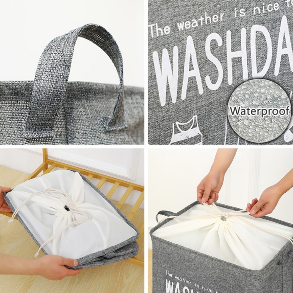 ĐƯỢC CHỌN MÀU  Túi đựng Chăn Màn Quần áo 75 Lít Washday - Giỏ Đựng Đồ Vải Siêu Lớn Xếp Gọn
