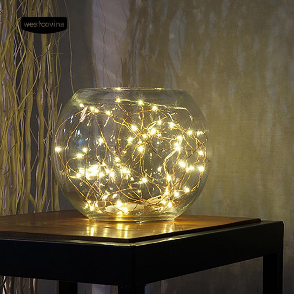 Dây đèn led 2m 20 đèn chạy bằng pin dùng trang trí tiệc Giáng Sinh