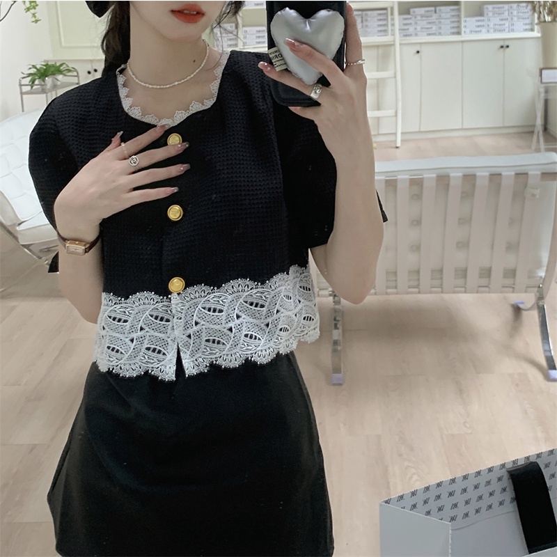 Áo Khoác Cardigan Ngắn Phối Ren Thời Trang Mùa Hè Cho Nữ