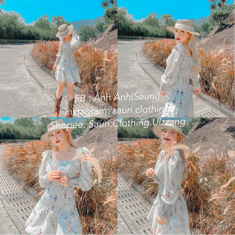 SẴN🖤Váy bánh bèo ulzzang tiểu thư trễ vai chân xoè đuôi cá Hoạ Tiết hoa nhí ôm body bo chun đi tiệc sang chảnh | BigBuy360 - bigbuy360.vn