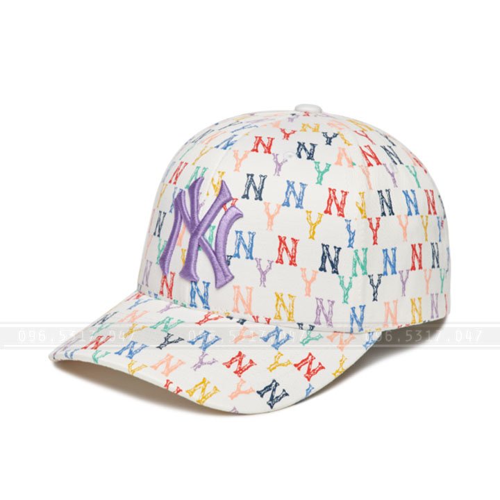 Mũ Nón Kết NY MLB Phong Cách Hàn Quốc, Họa Tiết Rainbow Dome Đẹp, Hàng Nhập Đầy Đủ Tem