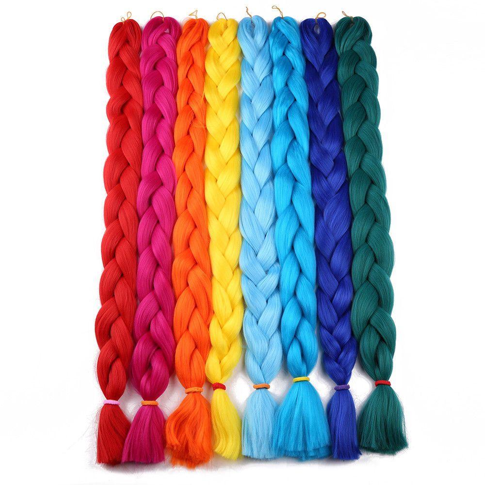Bím Tóc Giả Ombre Từ Sợi Tổng Hợp