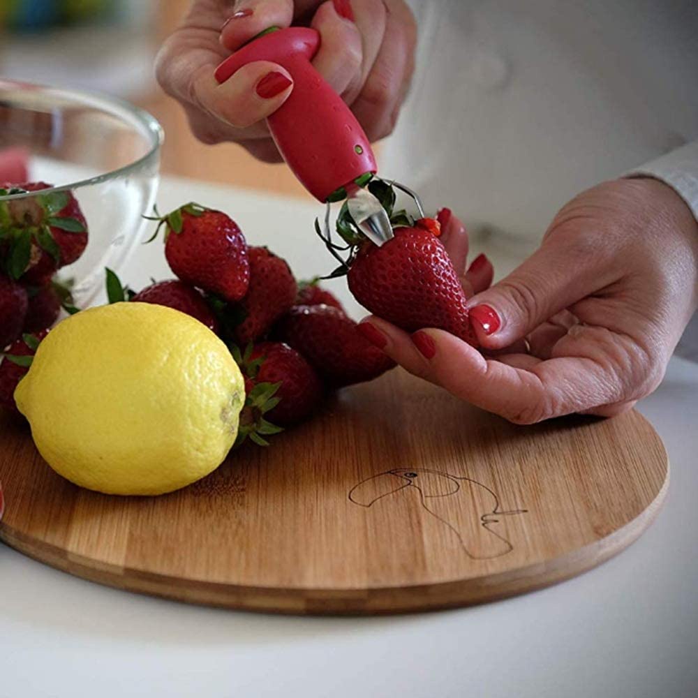 Dụng cụ lấy cuống dâu tây ANAEAT bằng thép không gỉ tiện lợi sáng tạo 9 × 4.8cm