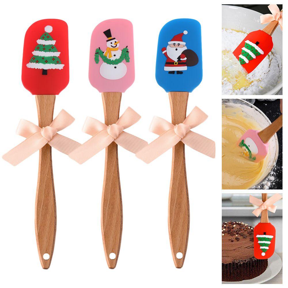 Dụng Cụ Trộn Bột Làm Bánh Bằng Silicone Họa Tiết Giáng Sinh