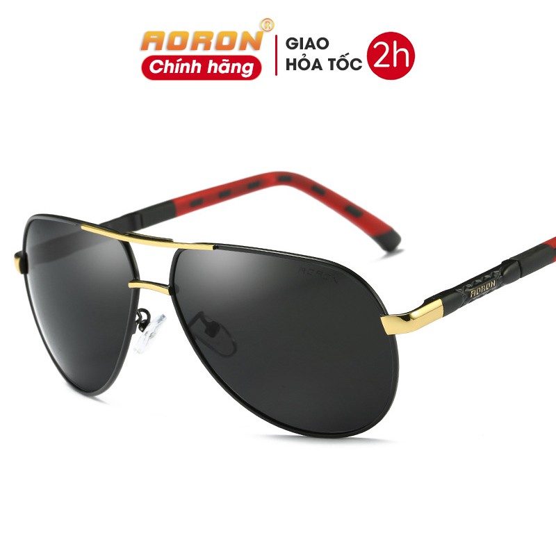 Kính Mát Nam Phân Cực Polarized gọng vuông chống chói , chống lóa đi xe đi phượt  AK037 - AORON