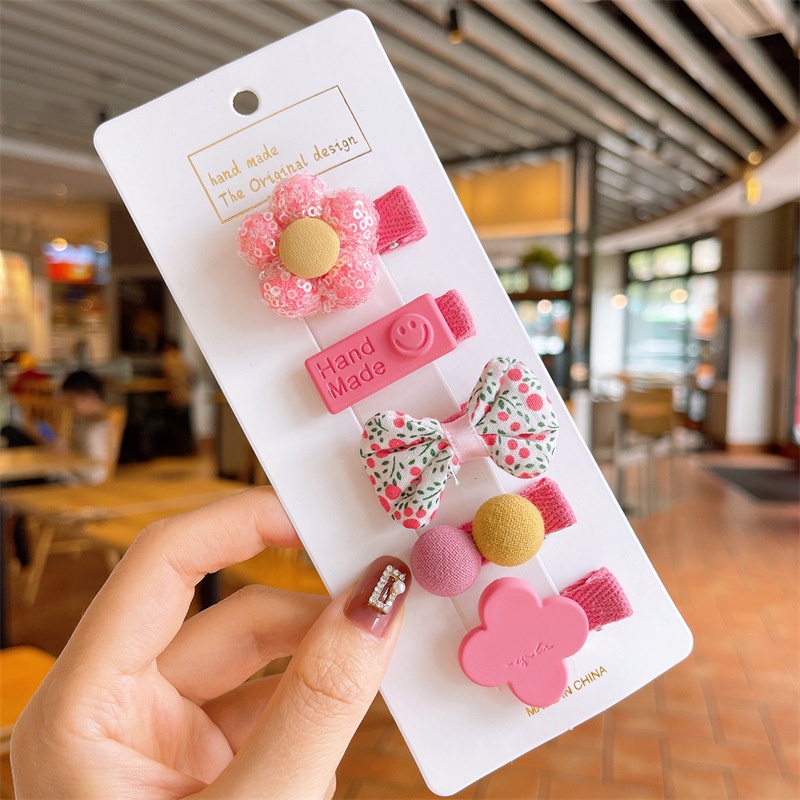 Kẹp Tóc Vải Đính Hoa Xinh Xắn Đáng Yêu Dành Cho Bé Gái 2022