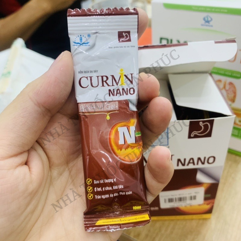 CURMIN NANO Bình Vị Gel Giảm Ợ Chua, Đau Rát Thượng Vị, Trào Ngược Dạ Dày - Hộp 30 gói