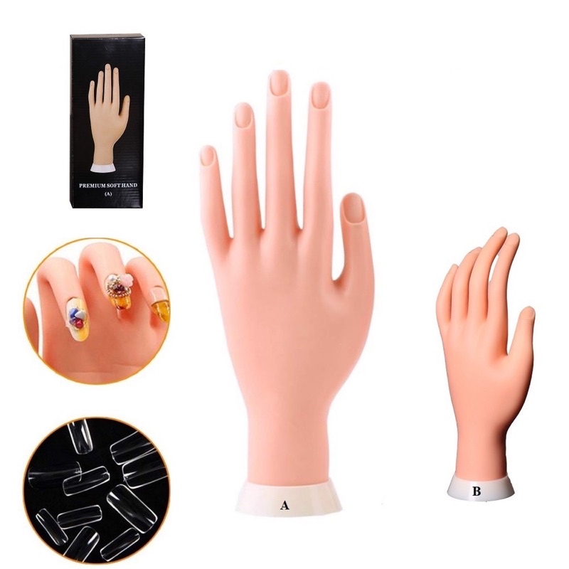 Bàn tay giử silicol tập làm nail- loại khớp dẻo linh hoatu