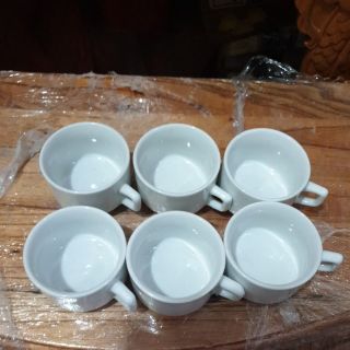 Bộ ly nước ( 6ly ) sứ trắng cao 4cm