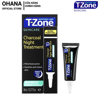 Kem Chấm Mụn Se Khít Lỗ Chân Lông T-Zone Charcoal Night Treatment 8ml