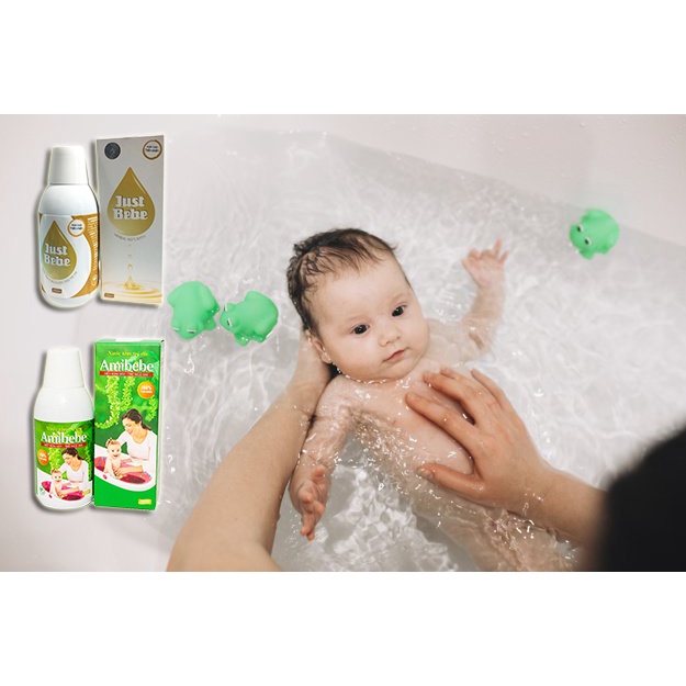 NƯỚC TẮM THẢO MỘC HẾT RÔM SẢY CHO BÉ AMIBEBE JUSTBEBE 250ML - JUST BEBE