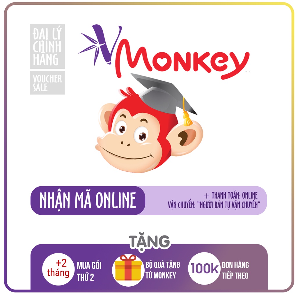 Vmonkey - Toàn quốc [E-voucher]- Voucher Mã học phần mềm đọc tiếng Việt