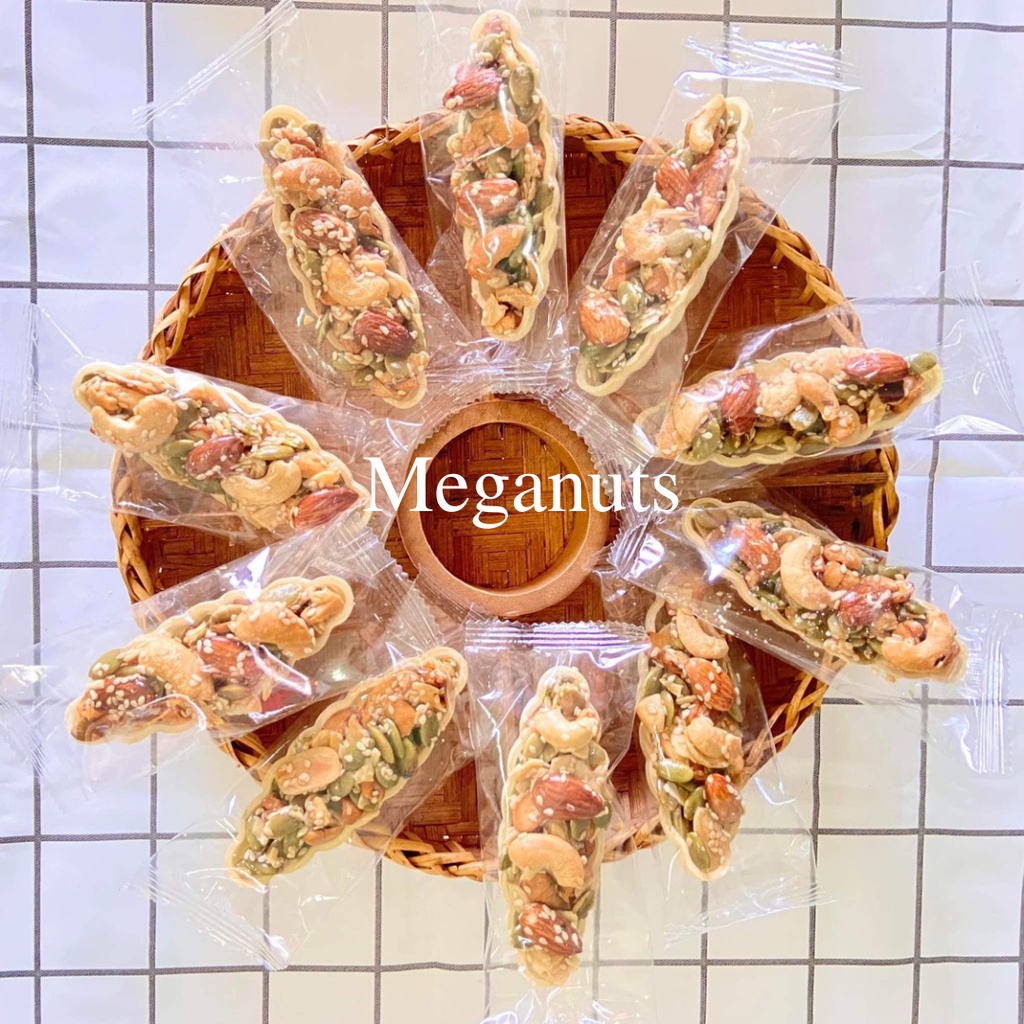 Bánh thuyền hạt dinh dưỡng - Bánh mix các loại hạt lành mạnh hỗ trợ giảm cân ăn kiêng Meganuts