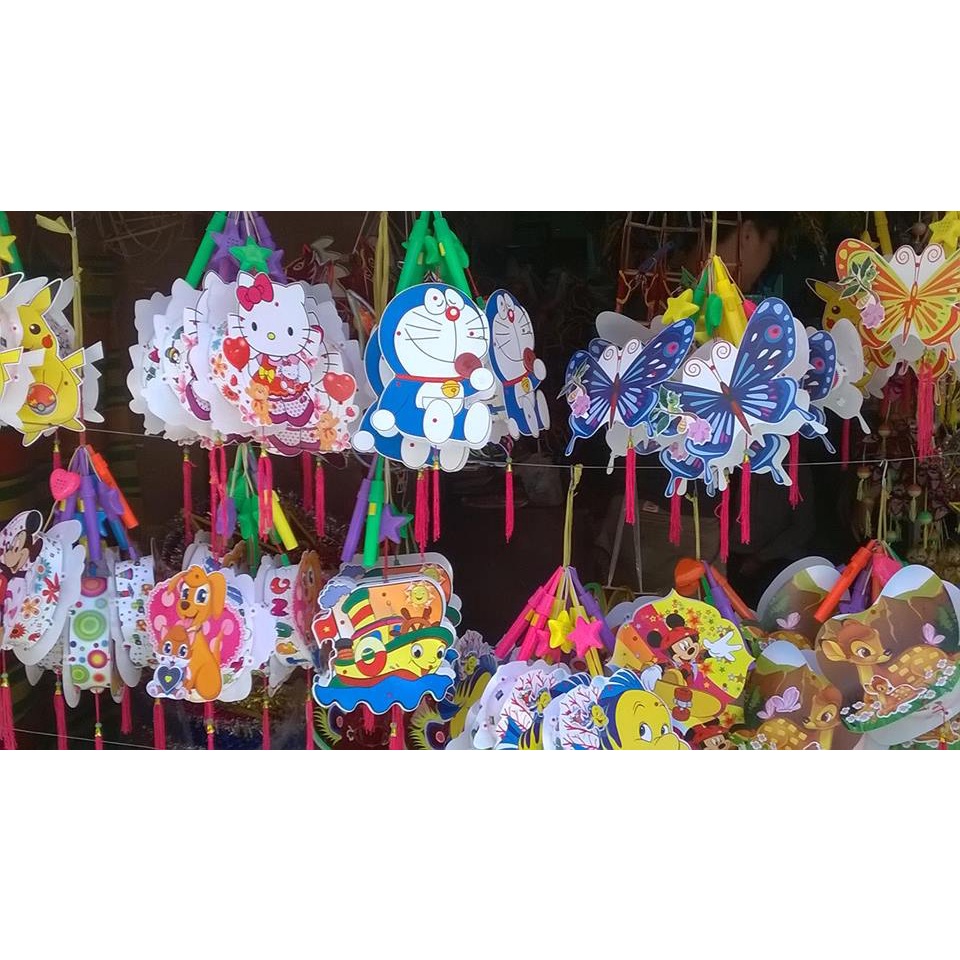 Đồ chơi lồng đèn nhựa đèn lồng 2 mảnh nhiều mẫu có nhạc có đèn cho bé vui trung thu