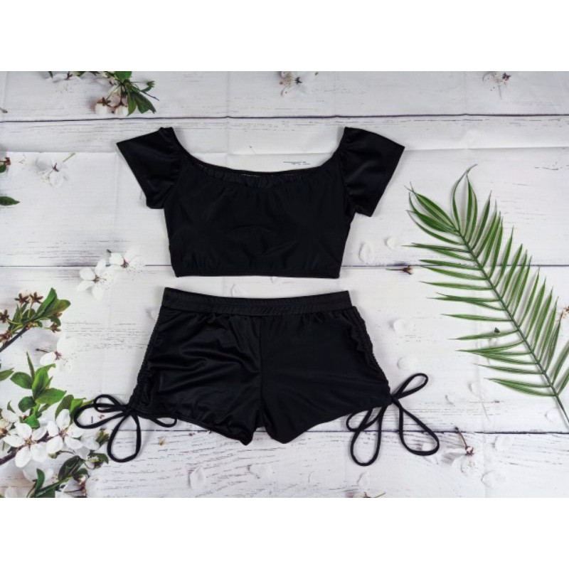 Bikini, Đồ Bơi Đi Biển Hai Mảnh Cổ Thuyền Tay Trễ Vai quần Rút Dây Hai Bên Sexy NS27 | BigBuy360 - bigbuy360.vn