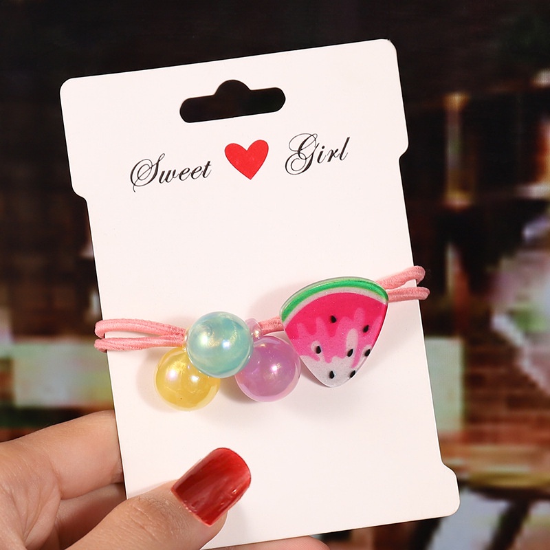 Dây Buộc Tóc Cao Su Co Giãn Bằng Acrylic Thân Thiện Với Môi Trường Họa Tiết Hoạt Hình Cho Bé