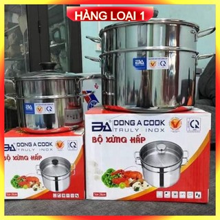 [ BH 1 ĐỔI 1 ] Bộ nồi xửng hấp inox cao cấp đáy từ Đông Á Cook Size 20cm, 28cm