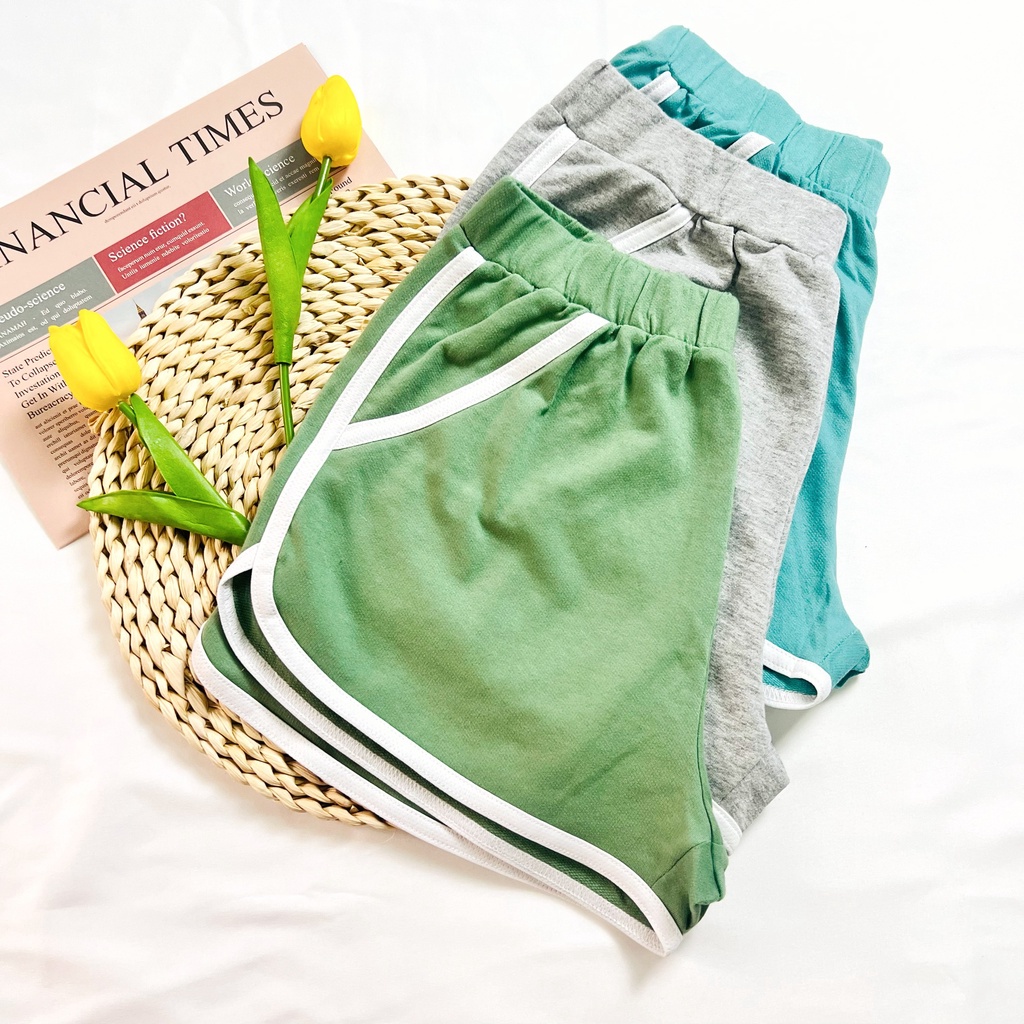 Quần thun nữ phối viền , Quần short thun nữ xẻ hông GHP-Garment