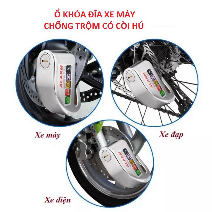 [Khóa Bánh Xe] Ổ khoá đĩa xe máy chống trộm có tiếng hú báo động, an tâm trên mọi nẻo đường