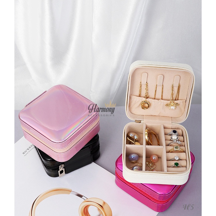 hộp đựng trang sức mini Da TPU H5, hộp đựng phụ kiện dáng vuông Harmony