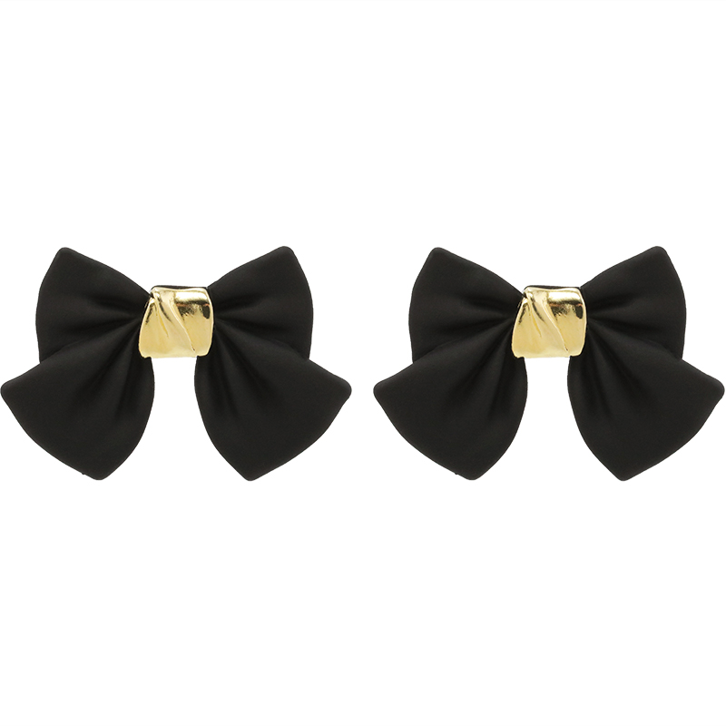 Khuyên Tai Nơ Đen Phong Cách Hàn Quốc Cổ Điển Dành Cho Nữ