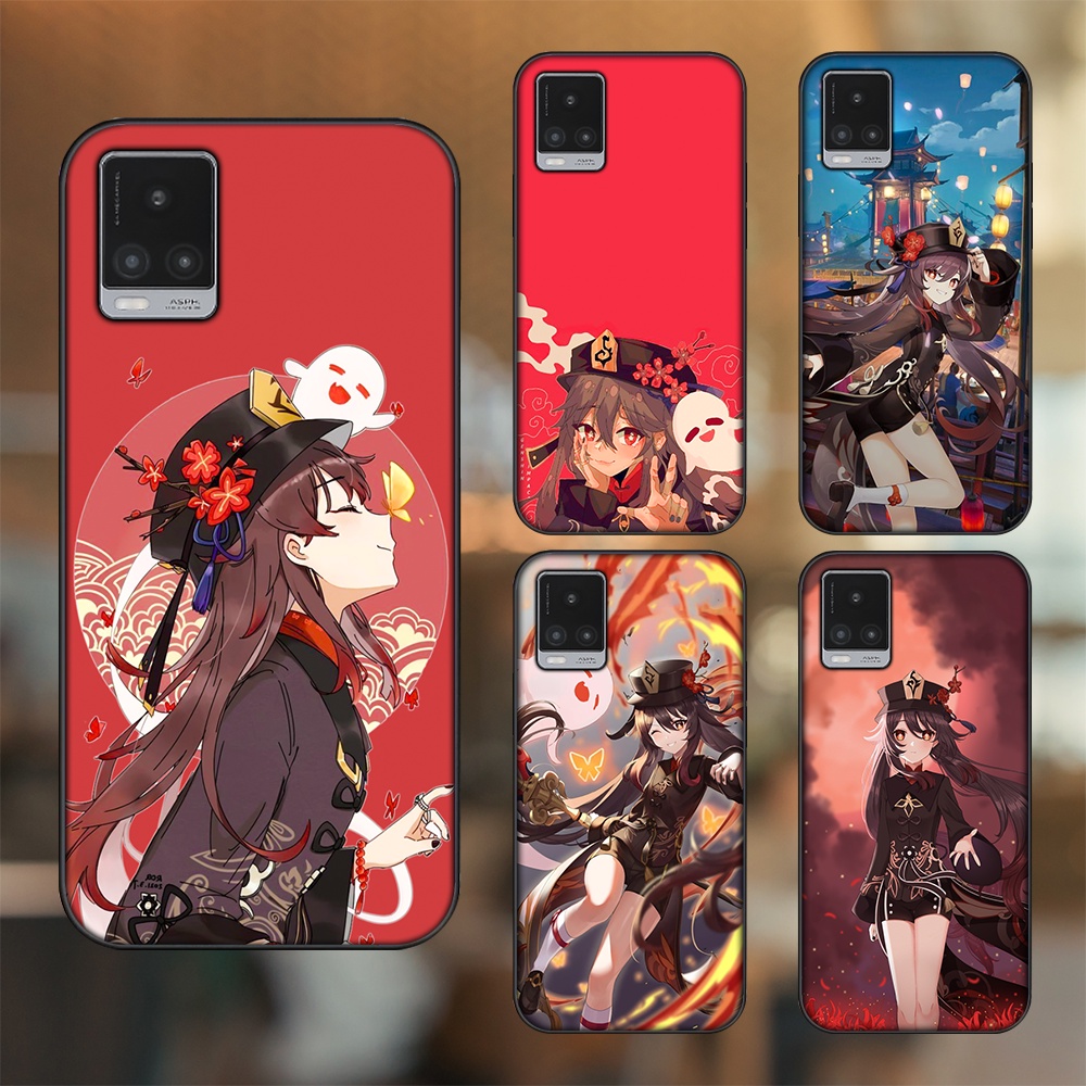 Ốp lưng Vivo V20 viền đen in hình Hutao Genshin Impact