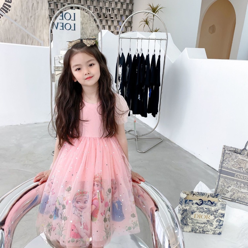 Đầm công chúa Elsa thời trang hè mới cho bé gái