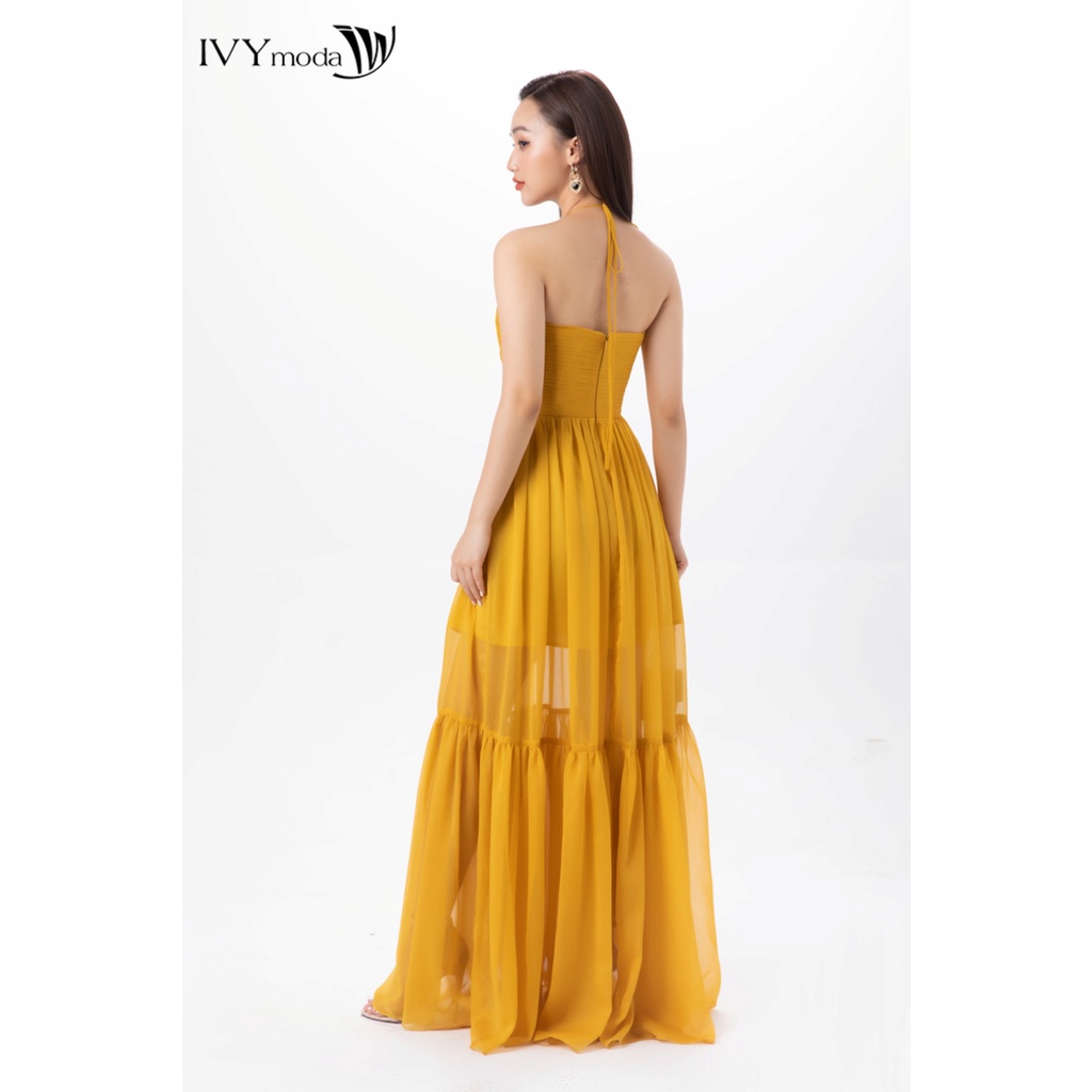 Đầm dạ hội cổ yếm IVY moda MS 45S2714